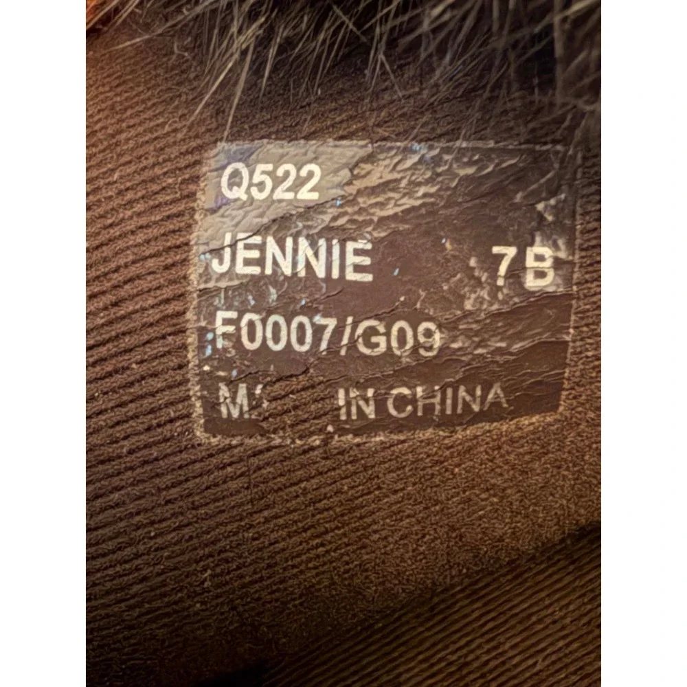 Coach Jennie Brown Signature C Monogram Faux Fur Trim Snow Boots Q522 Womens 7B
